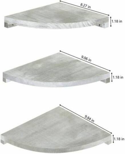 Olive Green Floating Corner Wall Shelf Set